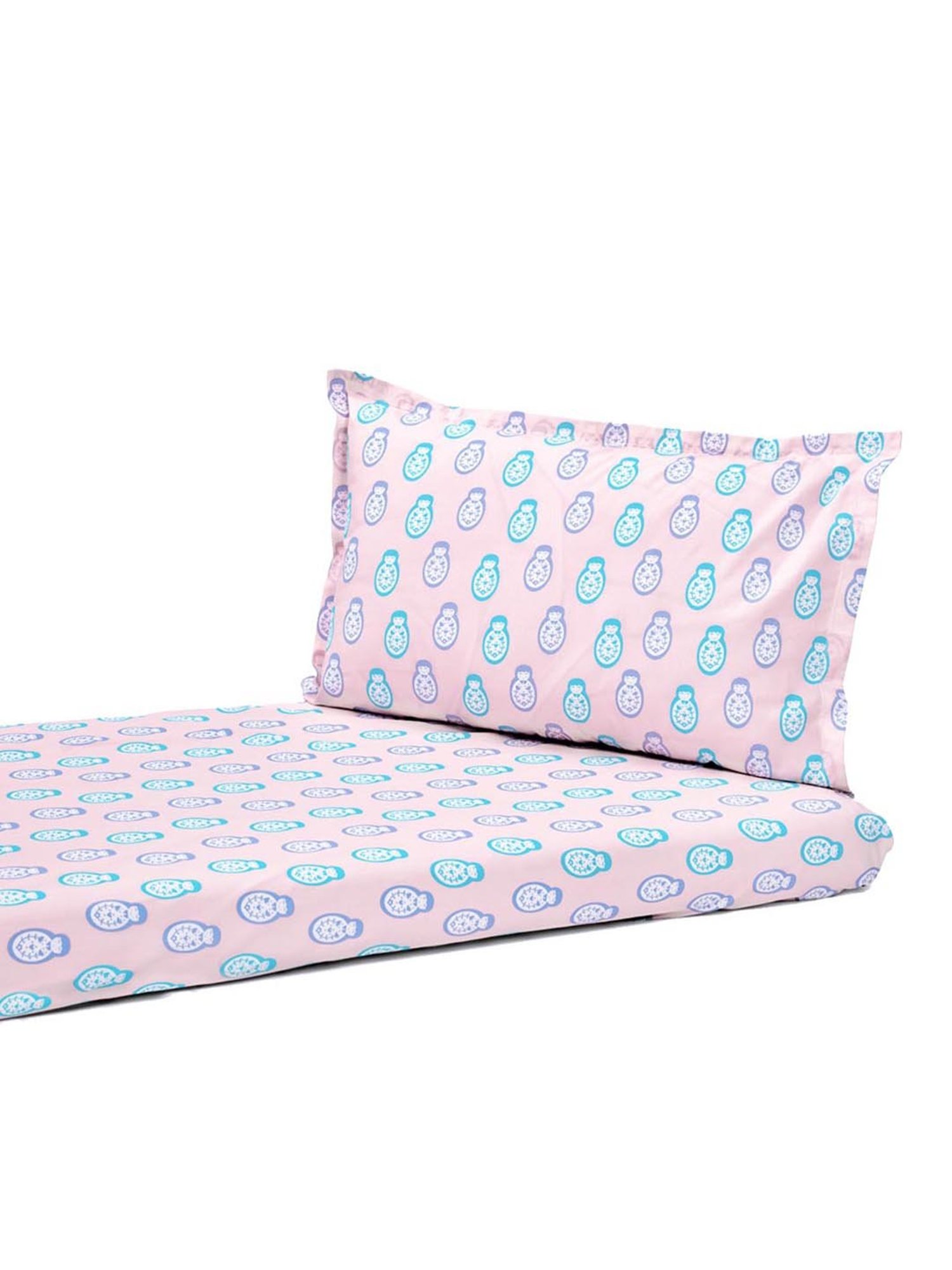 Nigh Nigh Dolls Peach Cotton 300 TC Kids Bed Linen Set