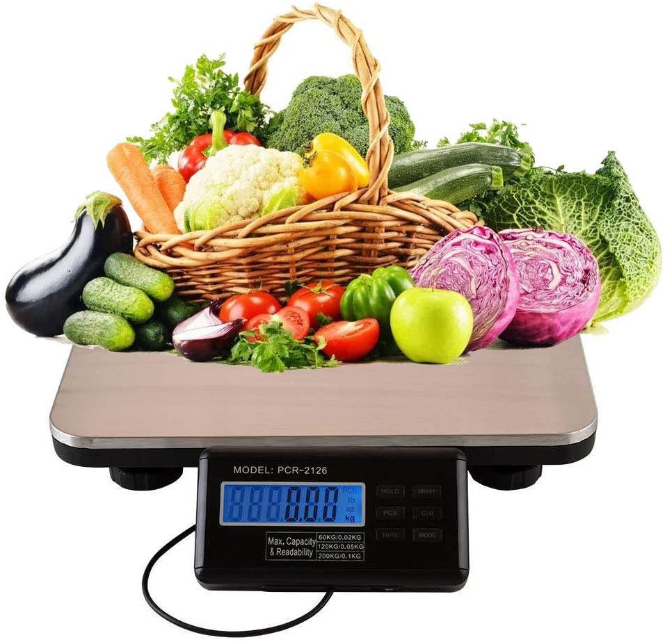 New 400lb Digital Shipping Scale 16.75" x 13.75" Platform Floor Bench