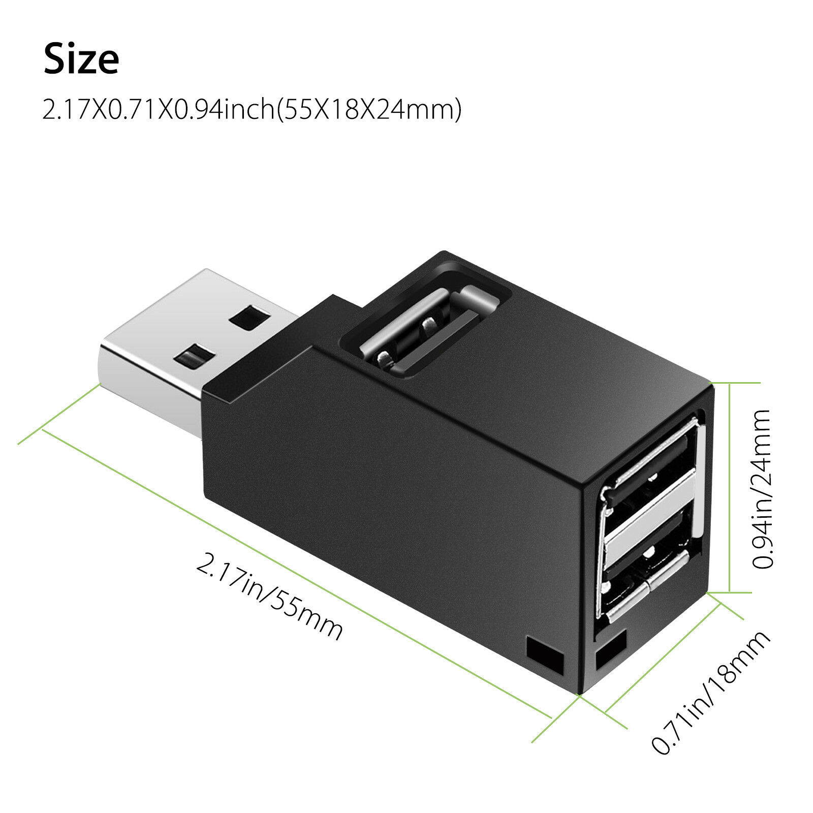 High Speed 3 Port USB 2.0 Multi HUB Splitter Expansion Desktop PC Laptop Adapter