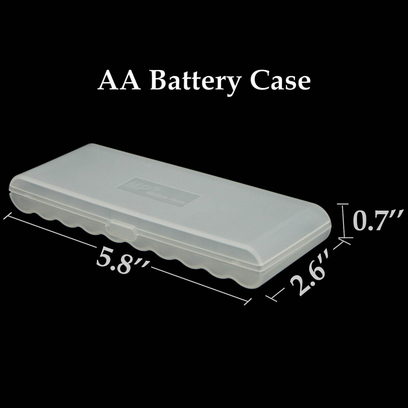 Clear AA Plastic Battery Storage Case/Organizer/Holder Holds 10 AA batteries 2PK