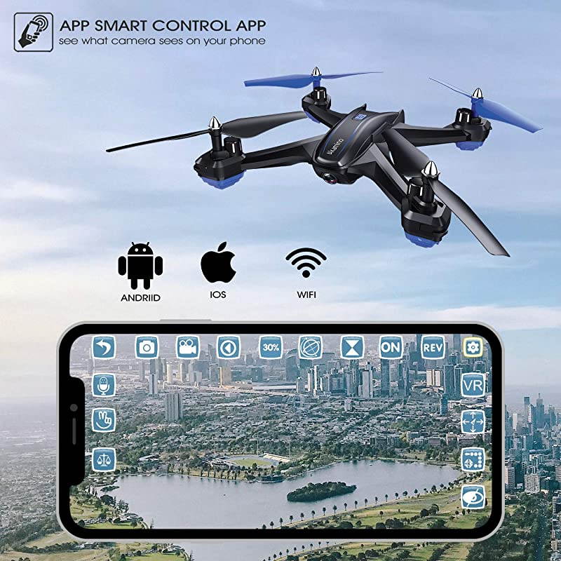 S6 WiFi FPV Drone RC Quadcopter with 120 FOV 720P HD Camera for Adult Portable Aircraft Toy for Beginners with Trajectory Flight Gravity Sensor 3D Flip APP Control