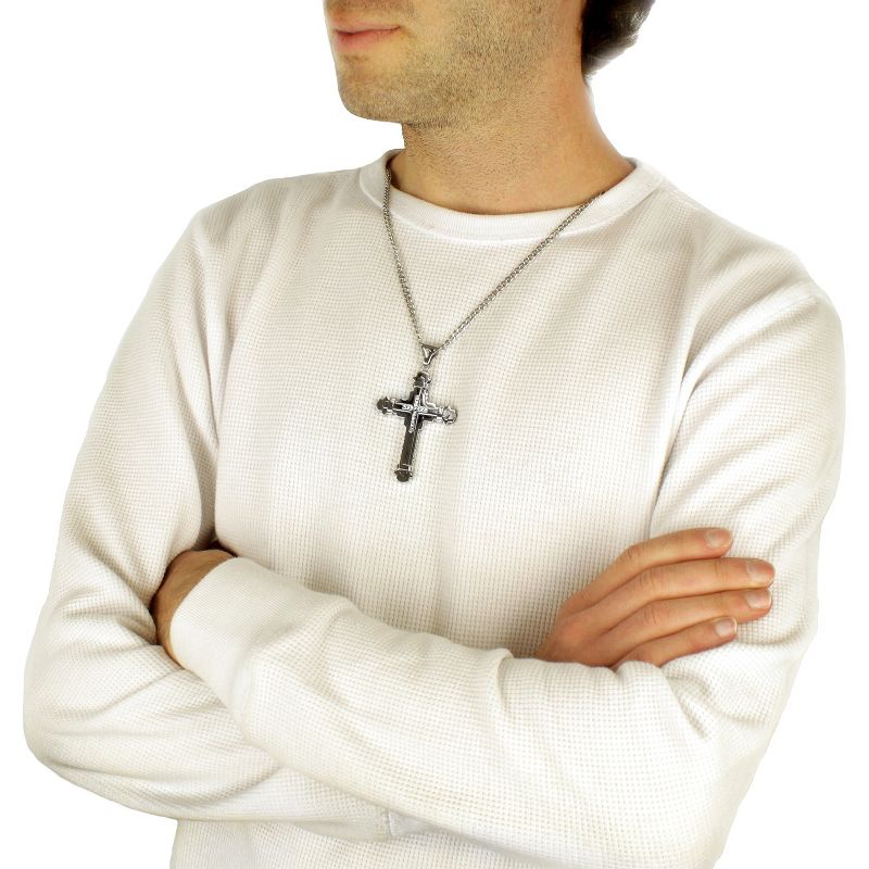 Men's West Coast Jewelry Stainless Steel Brown Leather Braided and Beaded Bracelet