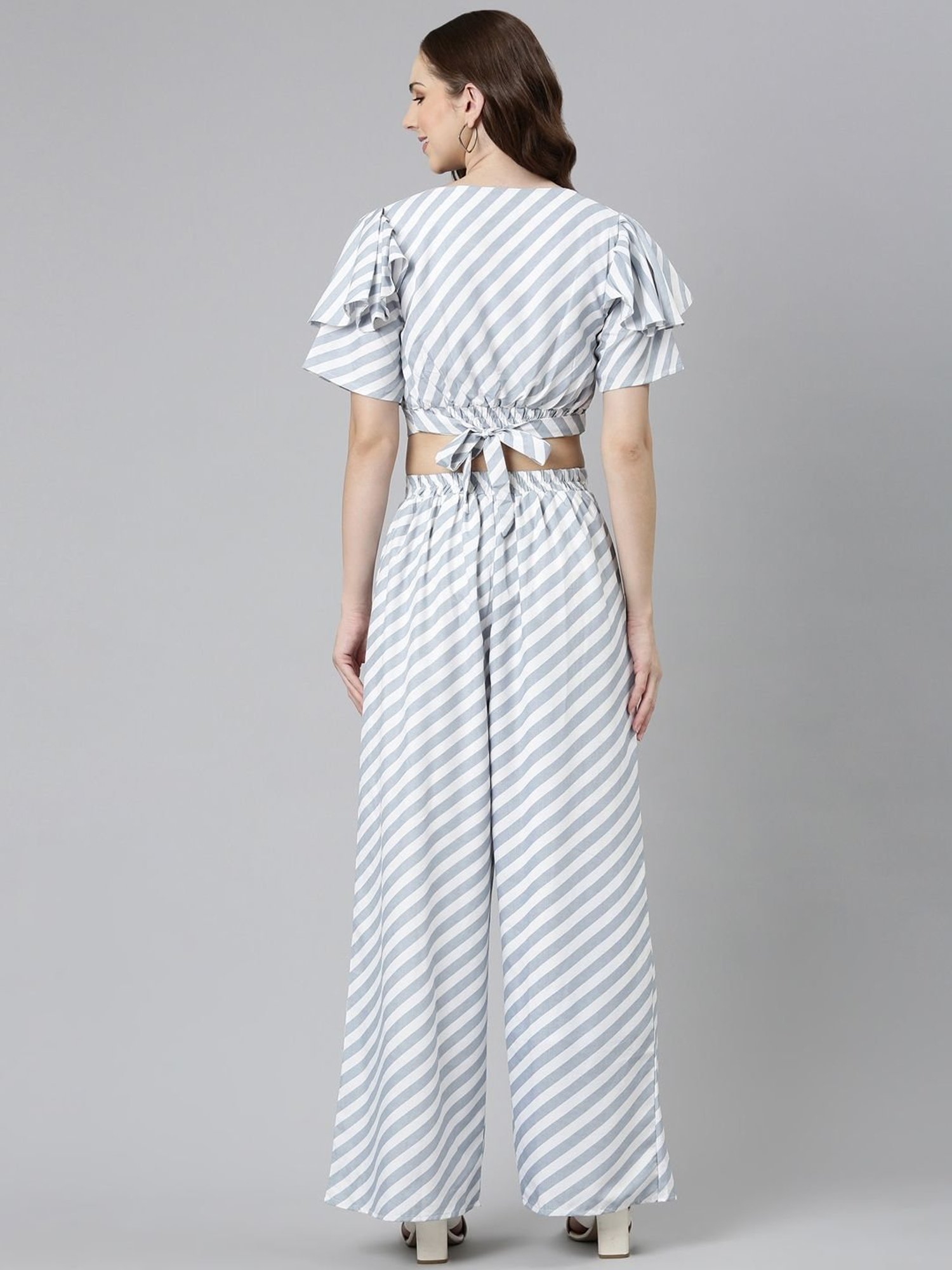 SHOWOFF Grey Striped Co-Ord Set