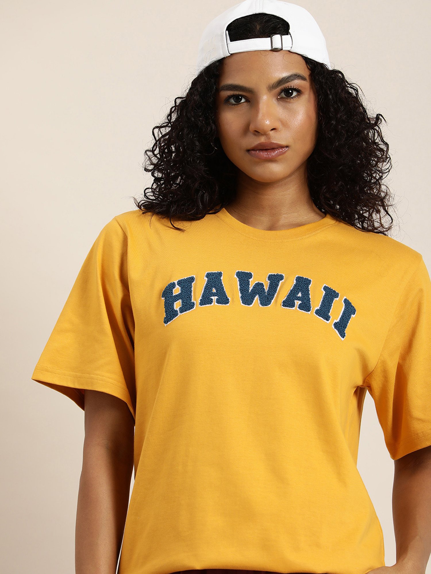 Dillinger Mustard Typographic Cotton Oversized T-Shirt