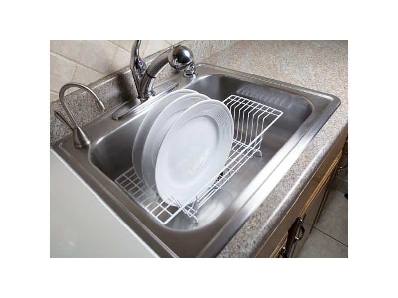 Home Basics Vinyl Coated Steel Over the Sink Rack, White