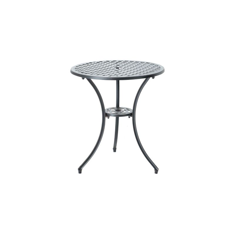 Cashel 3pc Topaz Cast Aluminum Patio Bistro Set with 24" Round Table - Alfresco Home LLC