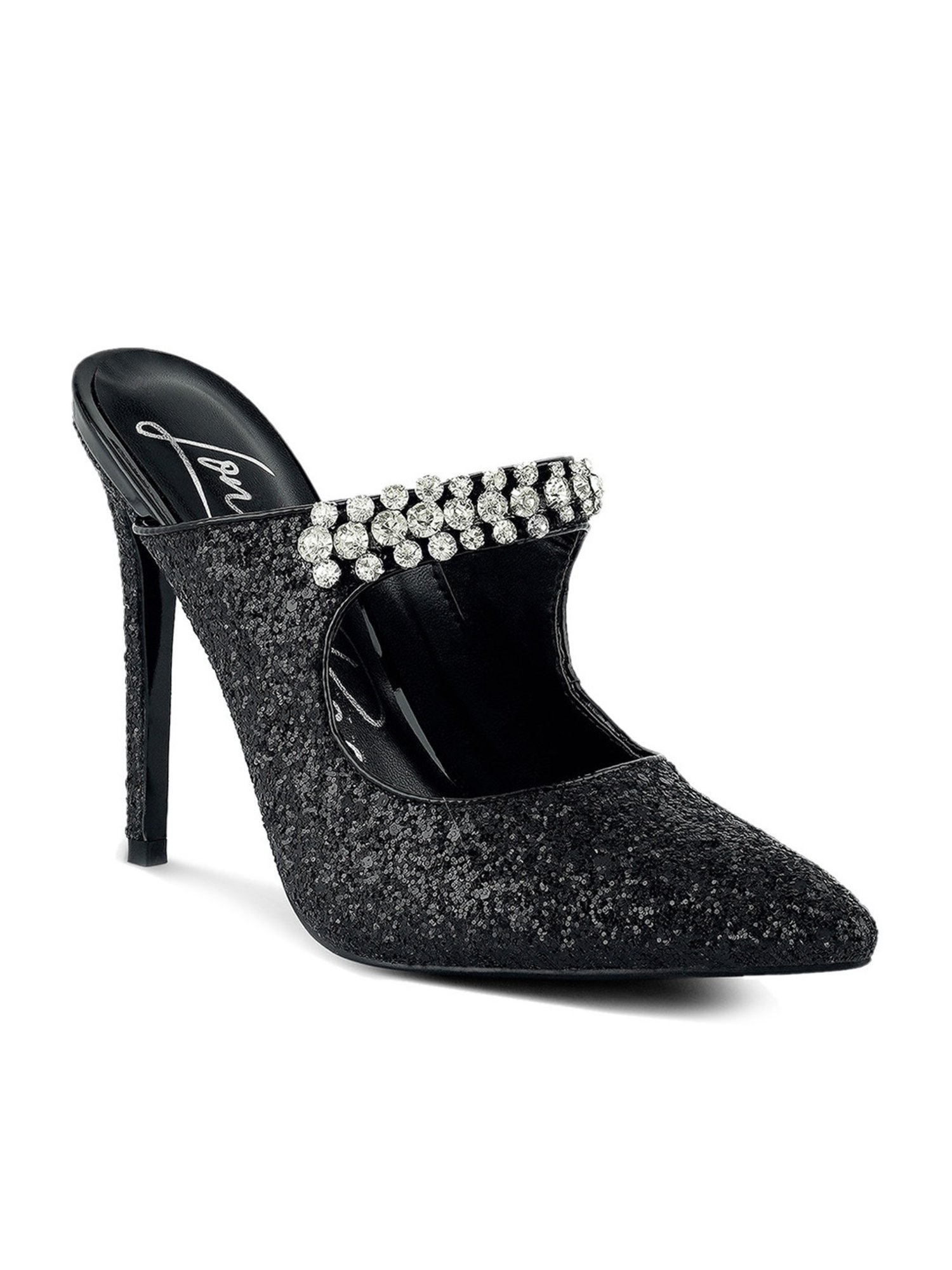 London Rag Women's Black Mule Stilettos