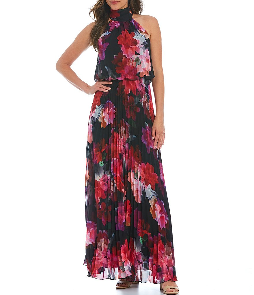 White Boho Stripes & Floral Print Floor Length Tank Dress