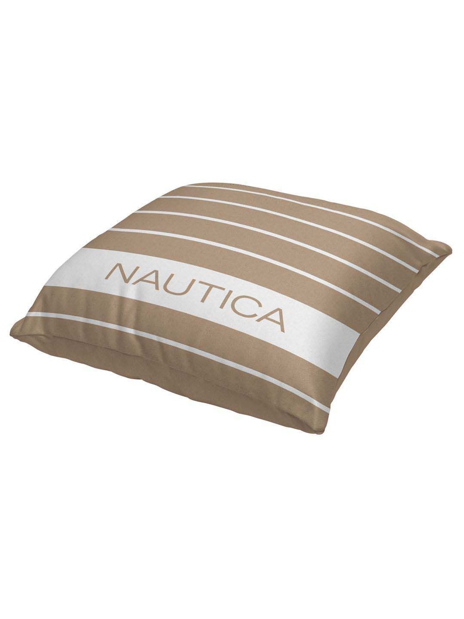 Nautica Logo Stripe Beige & Mint Microfibre 300 GSM Premium Cushion Covers - Set of 2