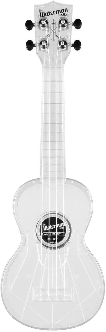 Kala Gloss All Clear Transparent Ice Waterman Soprano Ukulele with Tote Bag