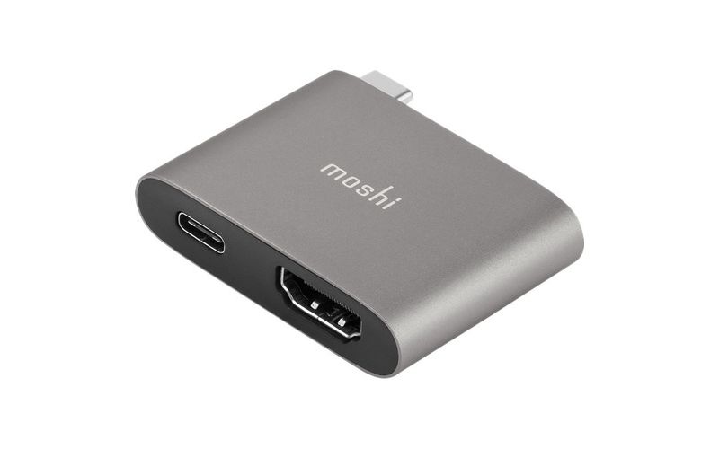 Moshi USB-C to HDMI Adapter with Charging, 4K up to 60 Hz, HDR, USB-C Charging Pass-through, Works with MacBook, MacBook Air, MacBook Pro, Surface