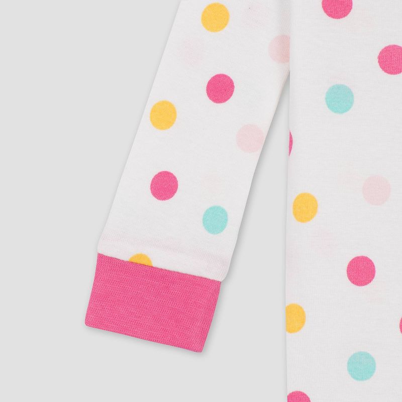 Gerber Baby Girls' 2pk Cat Snug Fit Footed Pajama - Beige/Pink 6M