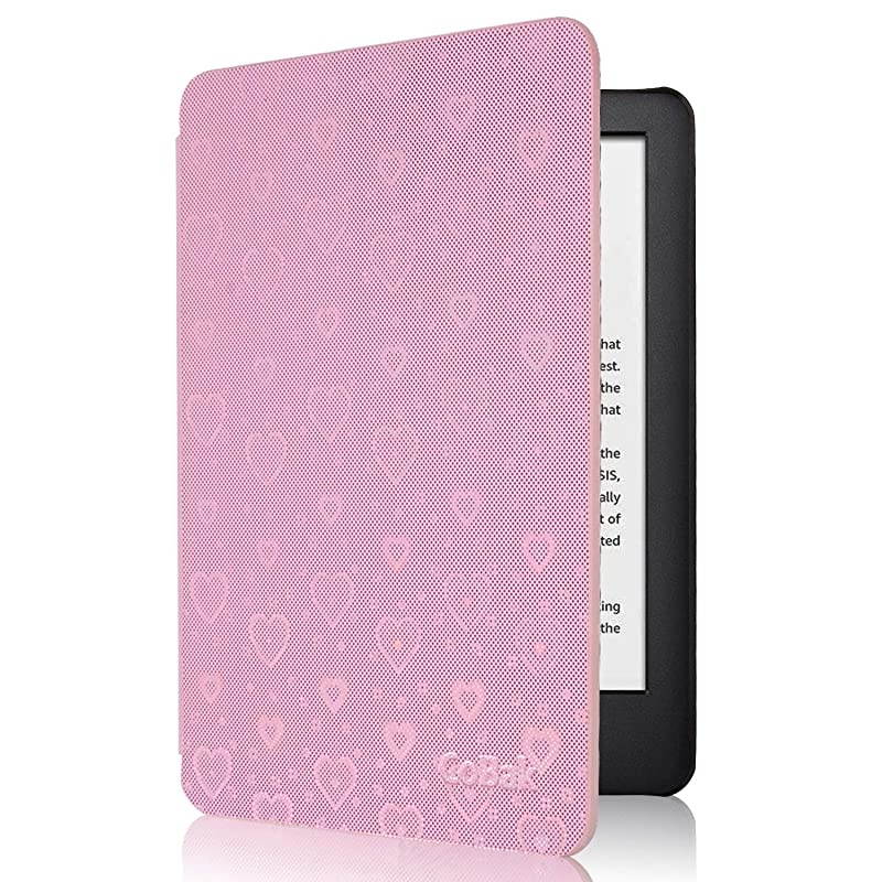 Case for All New Kindle 10th Generation 2019 Released Will Not Fit Kindle Paperwhite or Kindle Oasis Premium PU Leather Smart Cover with Auto Sleep and WakePink Sparking Heart