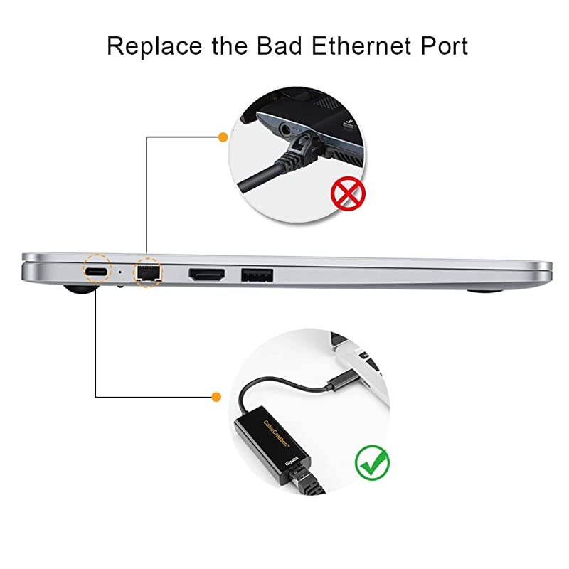 USB C Ethernet Adapter  USB Type C to RJ45 Gigabit LAN Network Adapter Supporting 101001000 Mbps Compatible with MacBook Pro 2020 iPad Pro 2020 Surface Book 2Galaxy S20 Black