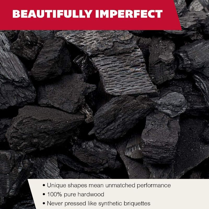 Rockwood All Natural Organic Hardwood Outdoor Barbecue Grill or Smoker Lump Charcoal Missouri Oak, Hickory, Maple, and Pecan Wood Mix, 20 Pound Bag