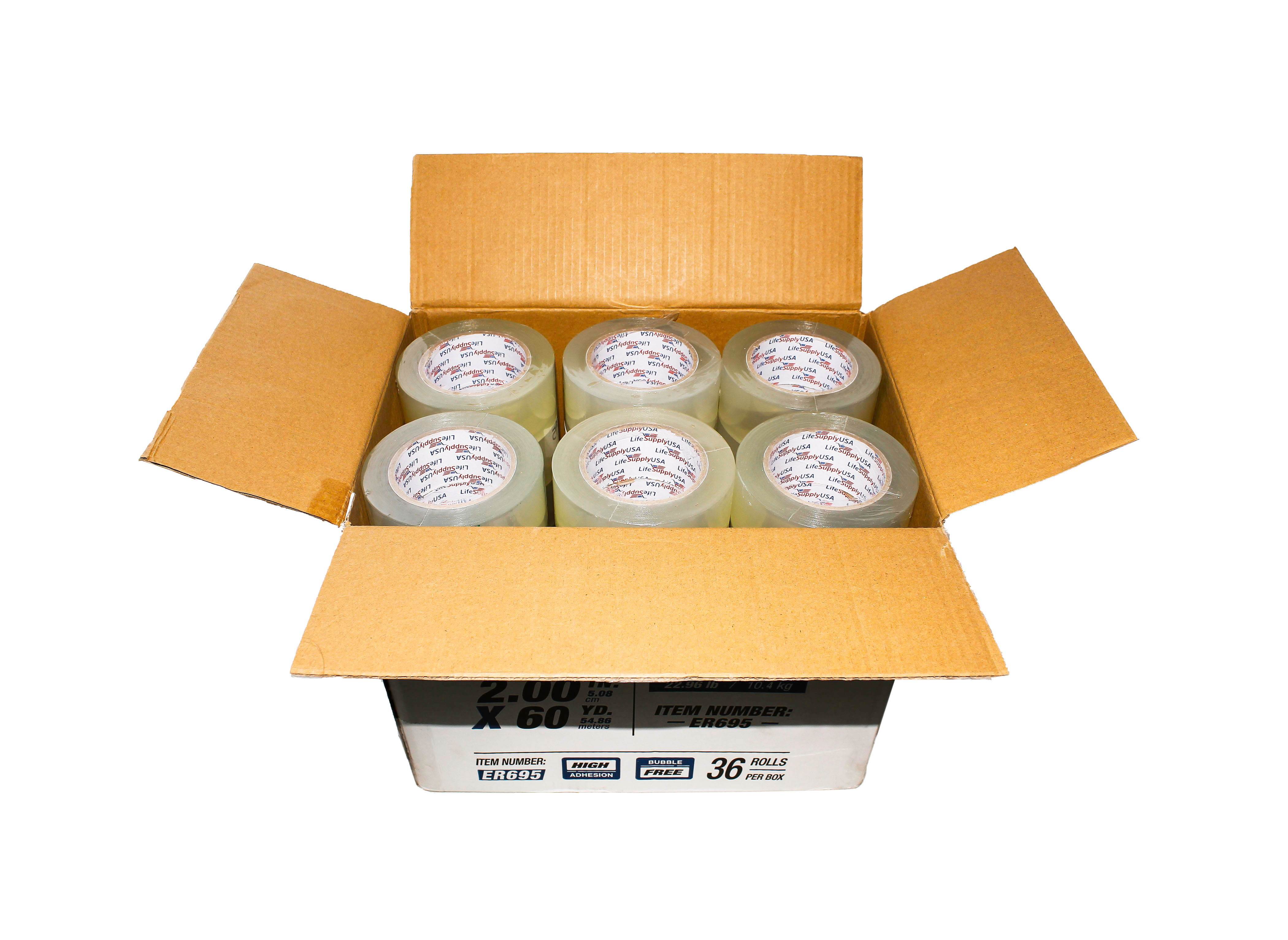 432 Rolls Heavy Duty Packing Tape Shipping Moving Storage Transparent Bubble Free Adhesive Box Carton Packaging Seal 2" x 60 Yards 3.8 mil