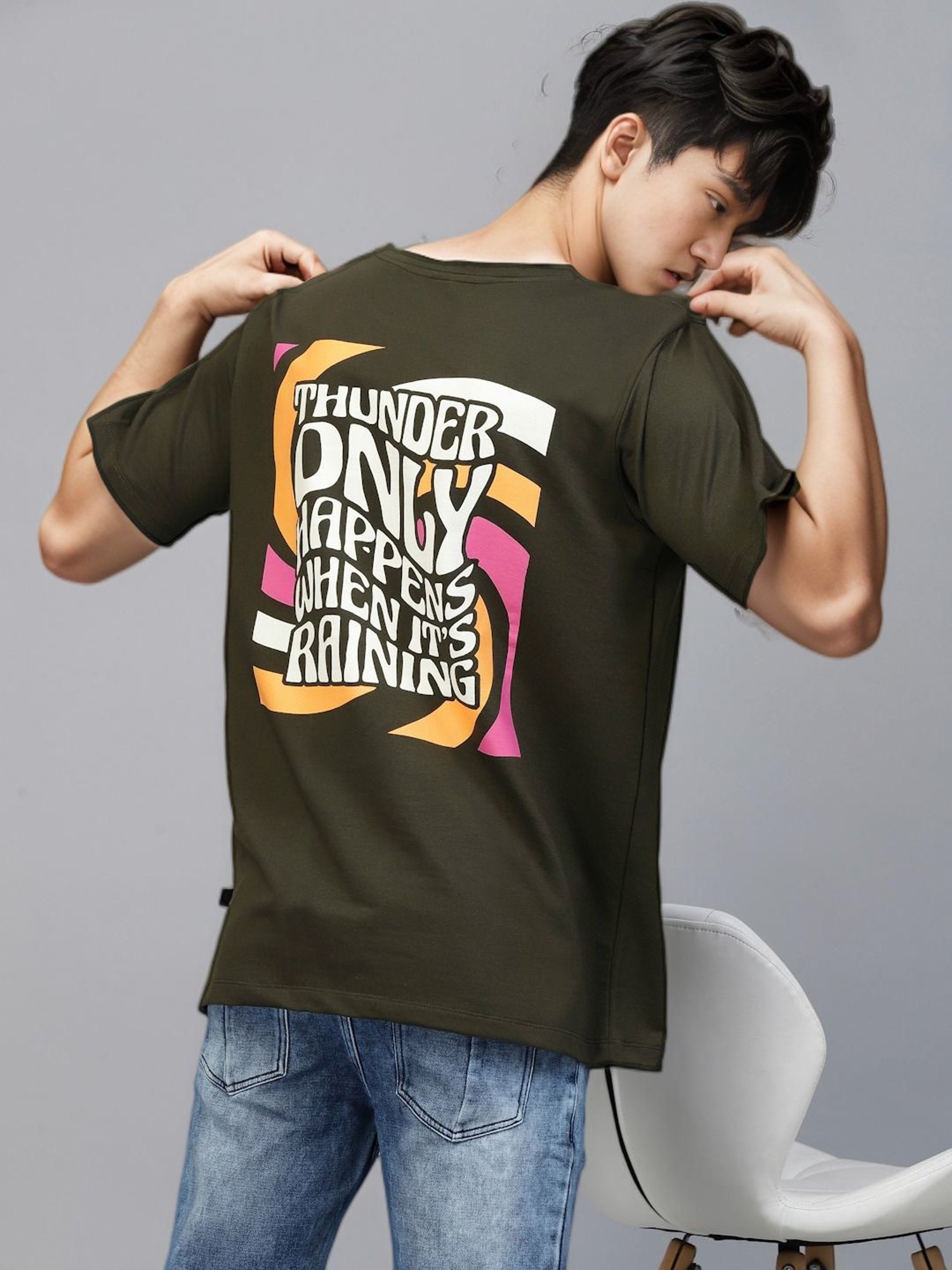 Rigo Green Loose Fit Printed T-Shirt