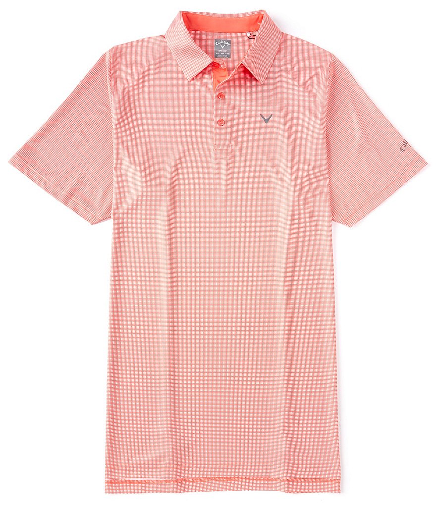 Callaway Golf Big & Tall Gingham Short-Sleeve Polo Shirt