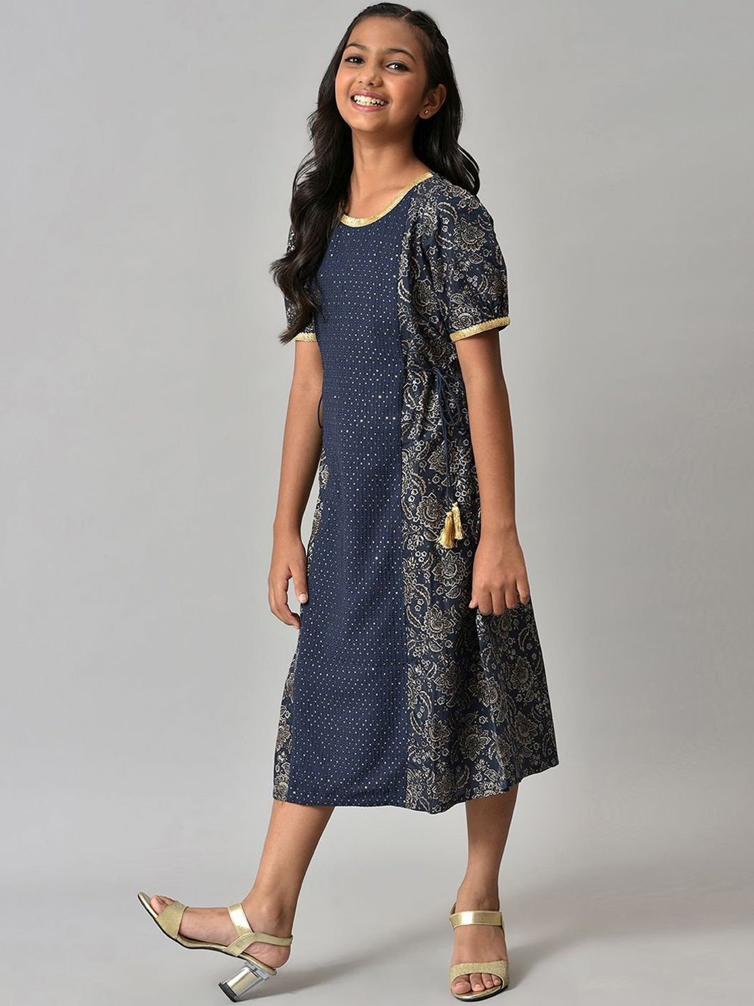 Aurelia Kids Blue Printed Dress