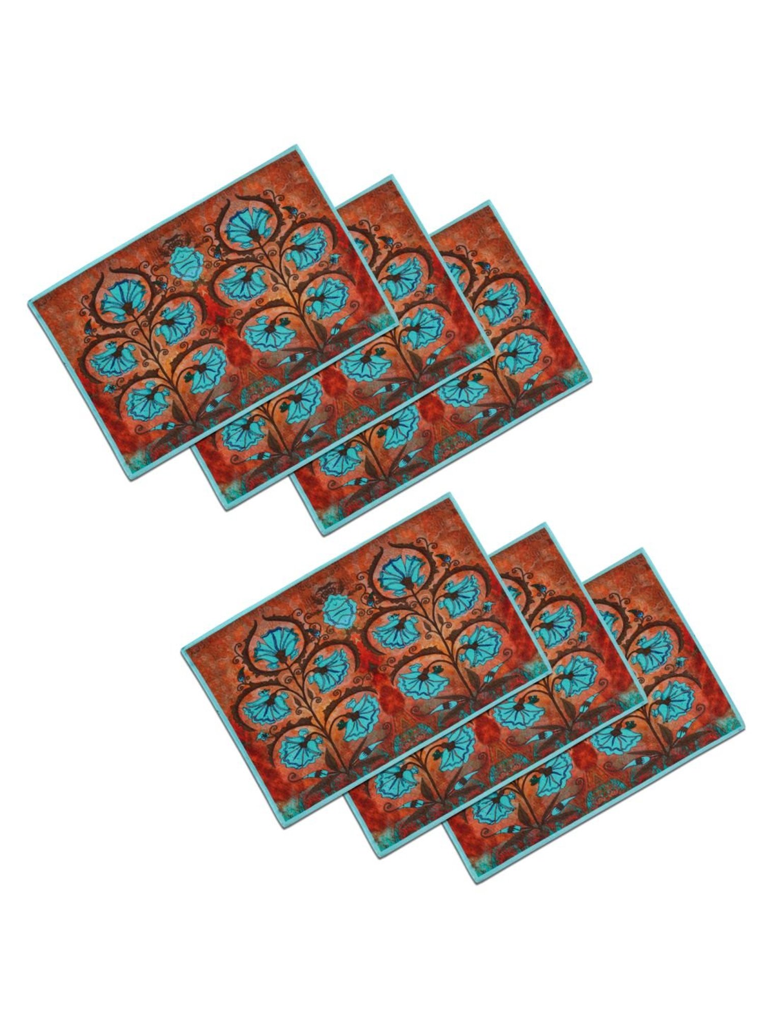 SEJ by Nisha Gupta Brown & Blue Placemats - Set of 6