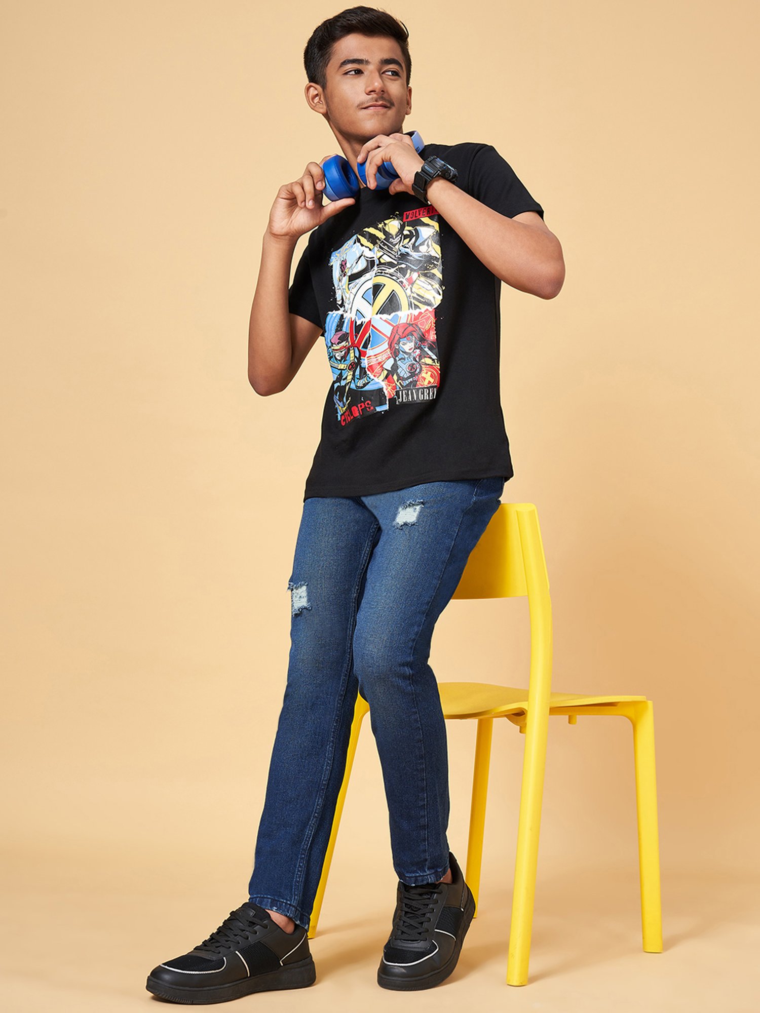 Coolsters by Pantaloons Kids Black Graphic Print T-Shirt