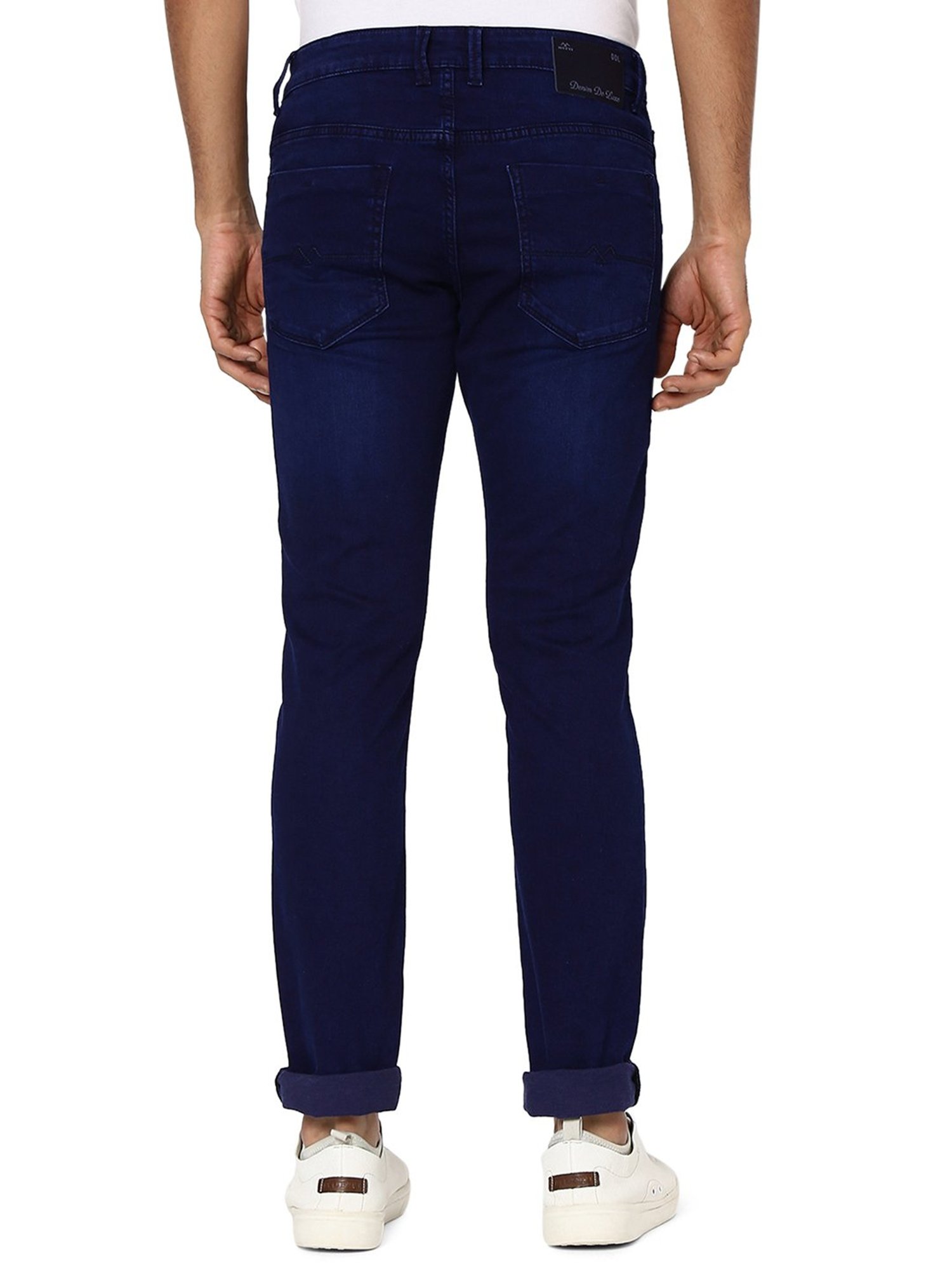 Mufti Dark Blue Super Slim Fit Lightly Washed Jeans