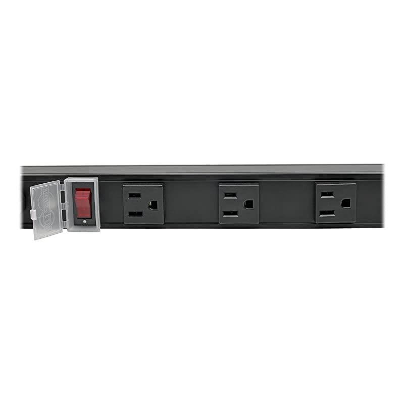 8 Outlet Power Strip, 120V, 15A, NEMA 5-15R, 5-15P Plug with 15' Cord, Vertical, Metal, Black, 24" (PS2408B)