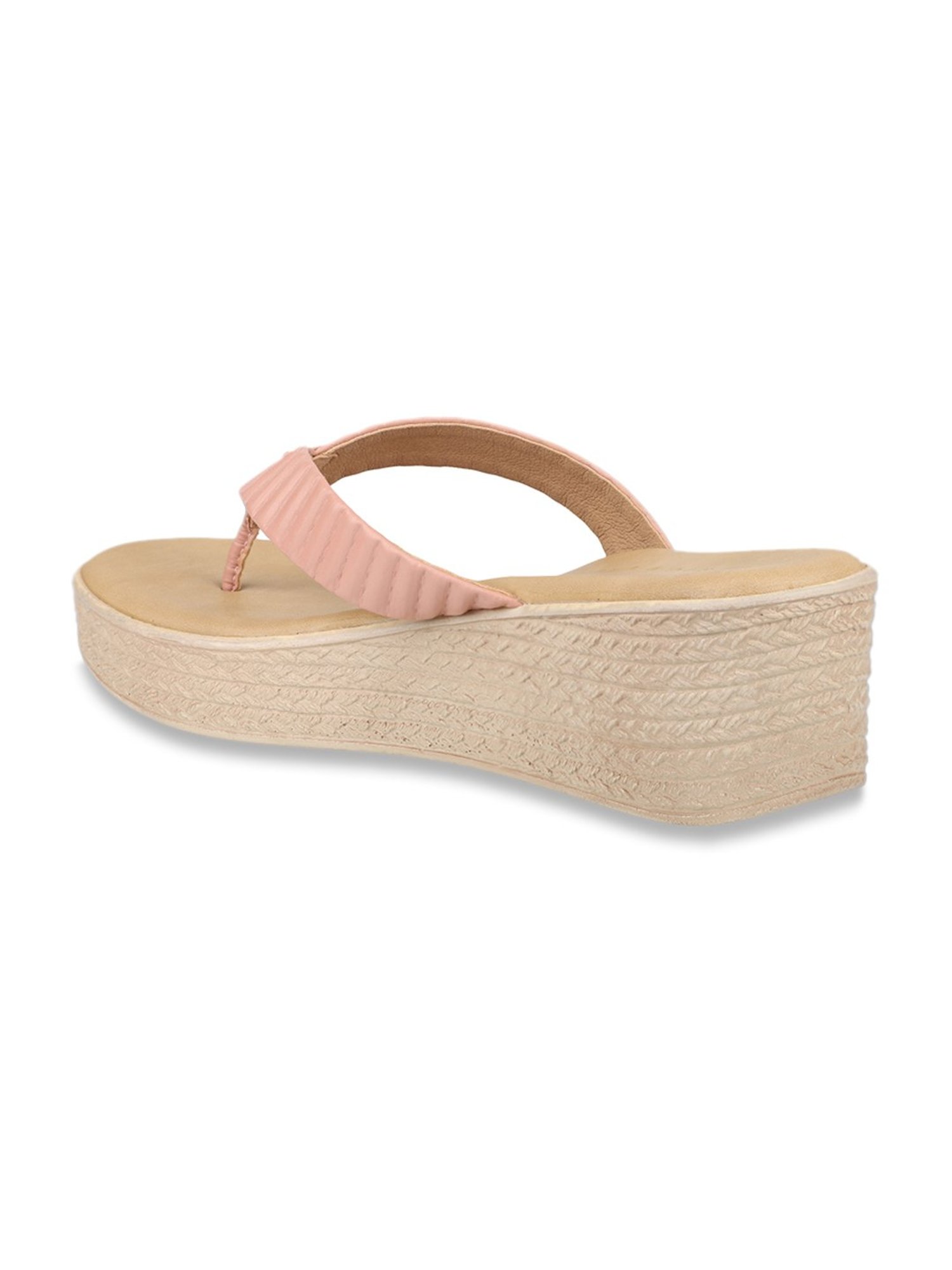 Design Crew Women's Pink Thong Wedges
