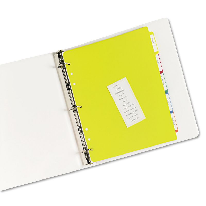 Avery Write-On Heavy-Duty Plastic Tab Dividers with White Labels 5-Tab Letter
