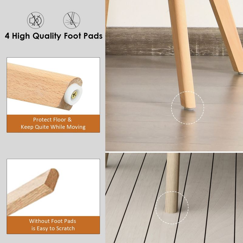 Agi Mid-Century Dining Chair in Walnut Wood and Beige Fabric - Armen Living