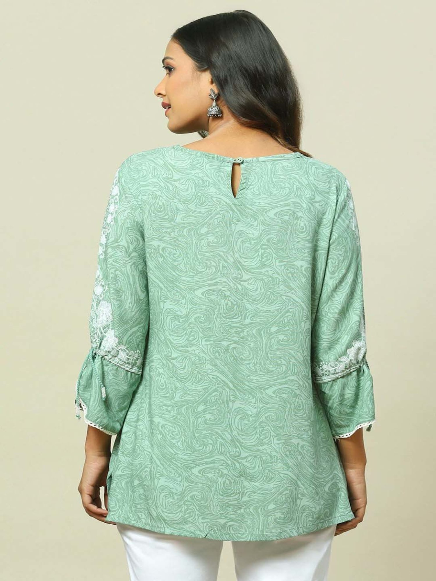Rangriti Green Printed Top