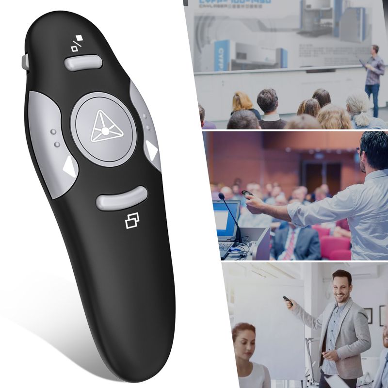 Wireless Presenter with Laser Pointer RF 2.4GHz Wireless Presenter Remote Presentation USB Control PowerPoint PPT Clicker