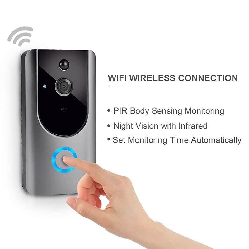 Smart Wireless WiFi Video Doorbell HD Security Camera with PIR Motion Detection Night Vision TwoWay Talk and Realtime Video