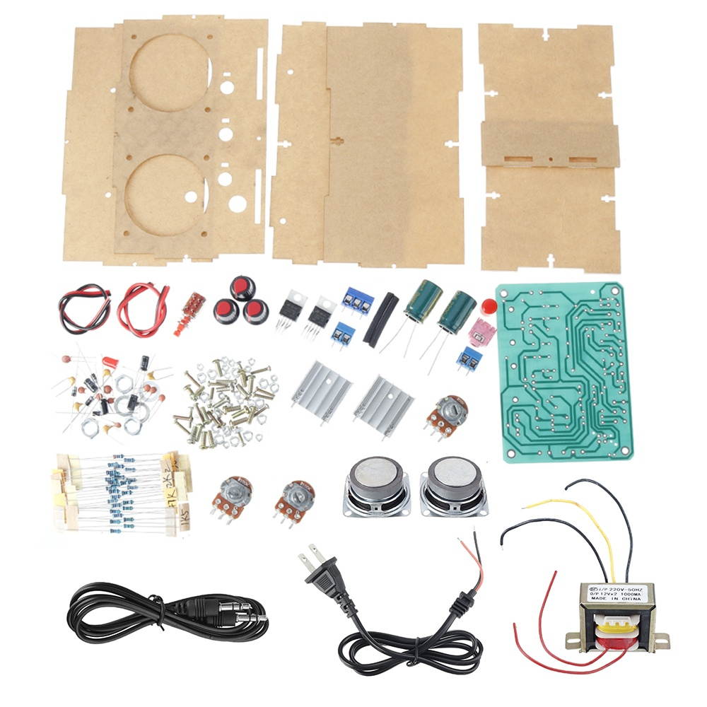 WangDaTao XMYD-001 220V 2x3W Small Power Amplifier Audio DIY Production Parts TDA2030A Active Audio DIY Electronic Kit-Transparent