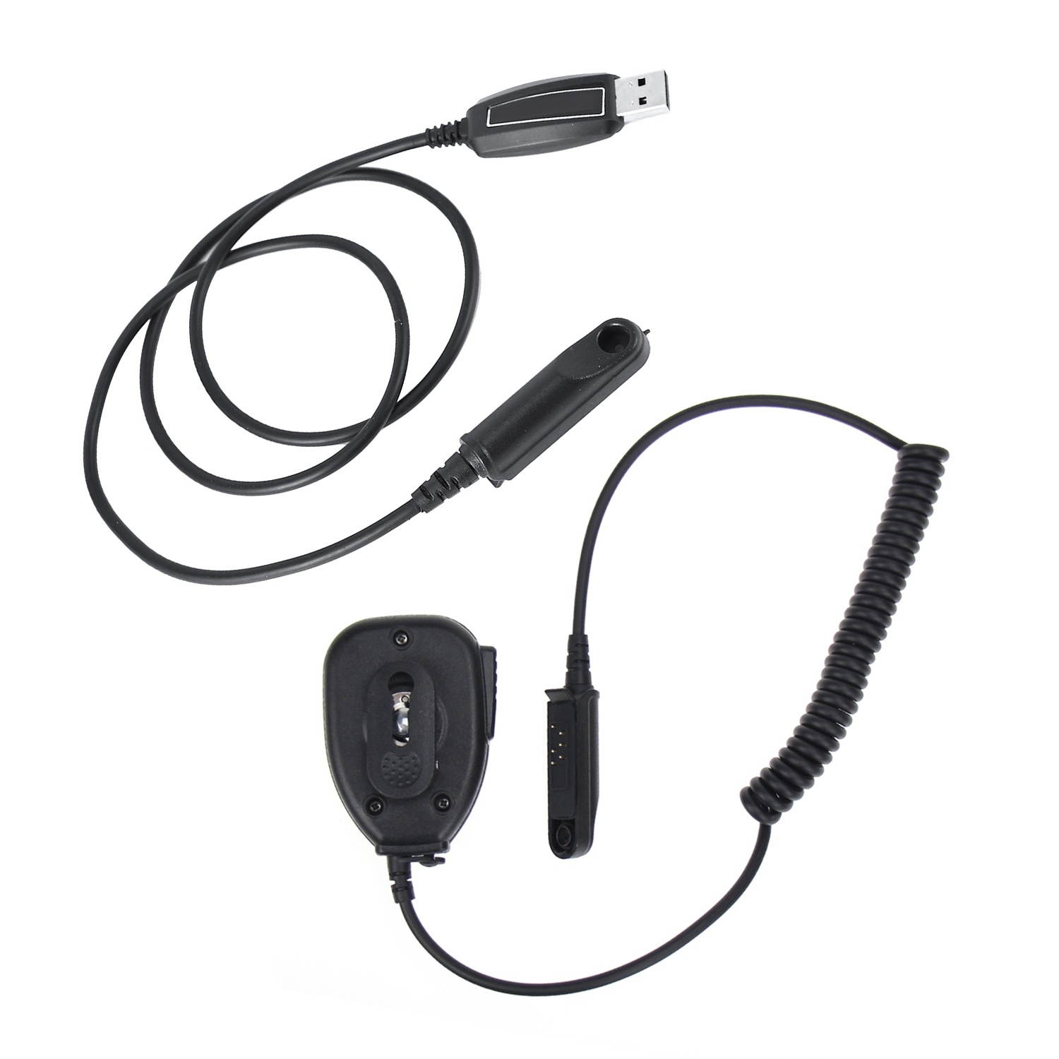 PTT Mic Speaker Microphone for Baofeng BF-UV9R UV9R & USB Programming Cable Cord CD for Baofeng BF-UV9R Plus A58 9700