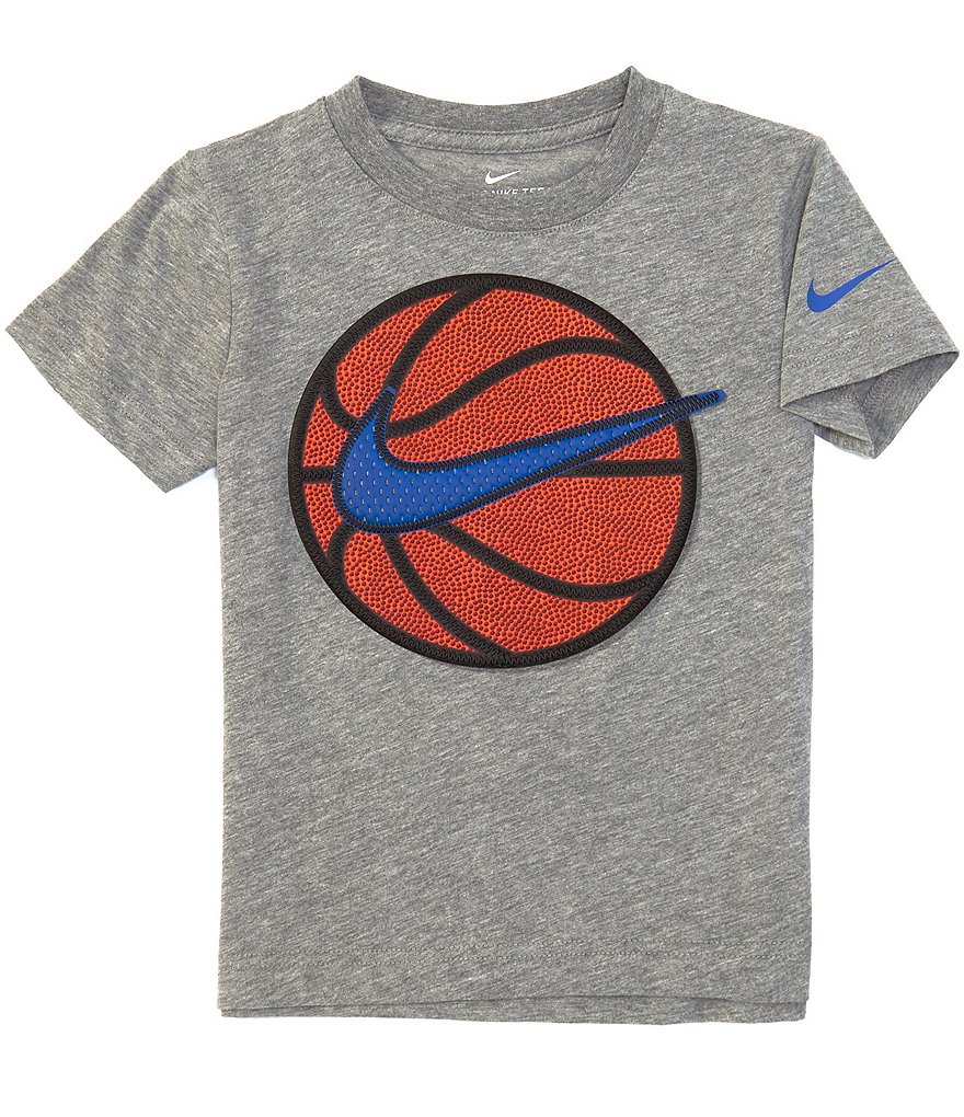 Nike Little Boys 2T-7 Short-Sleeve Swoosh AOP Block Logo Tee
