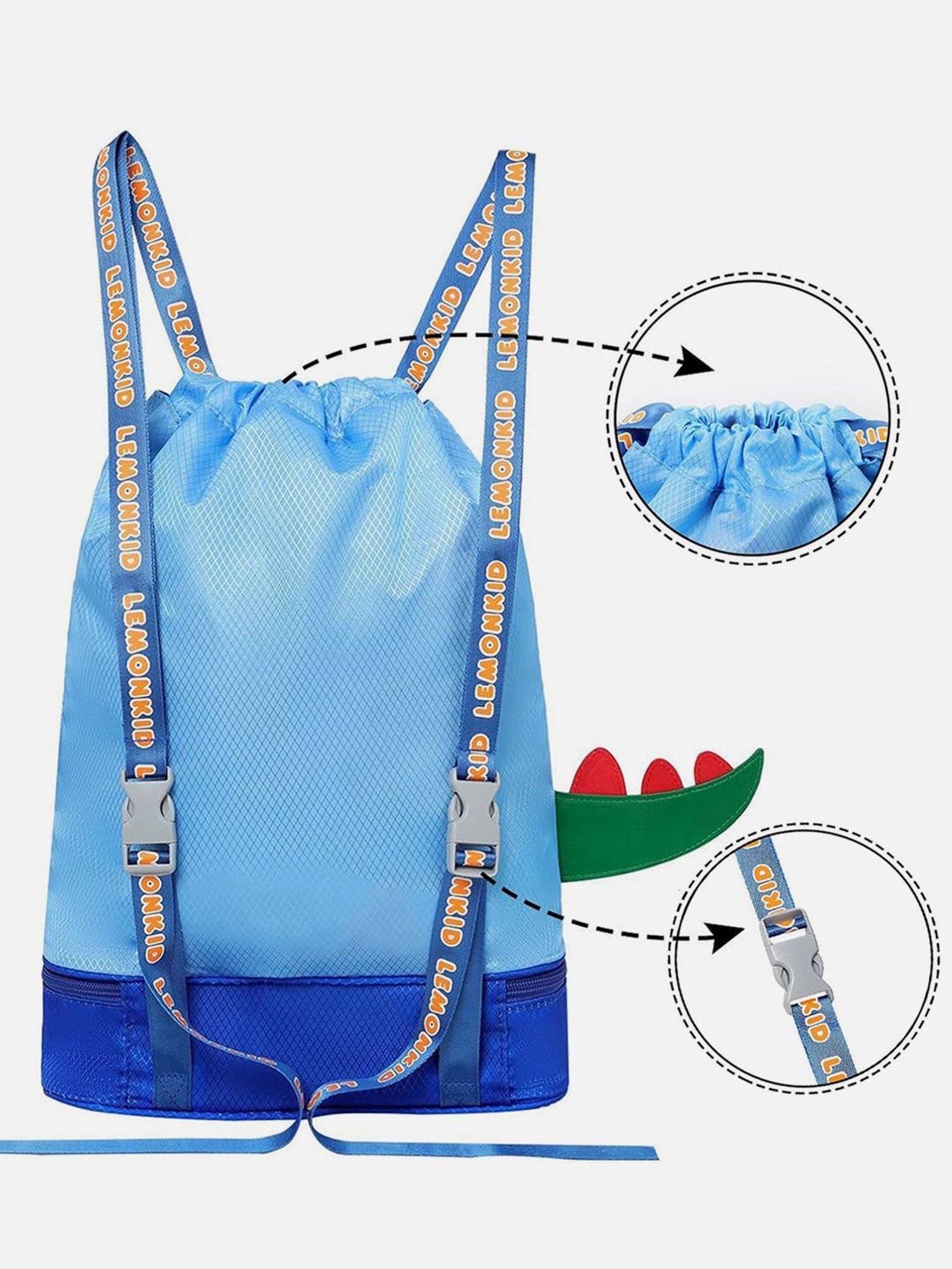 Little Surprise Box Blue Polyester Printed Swiming Backpack
