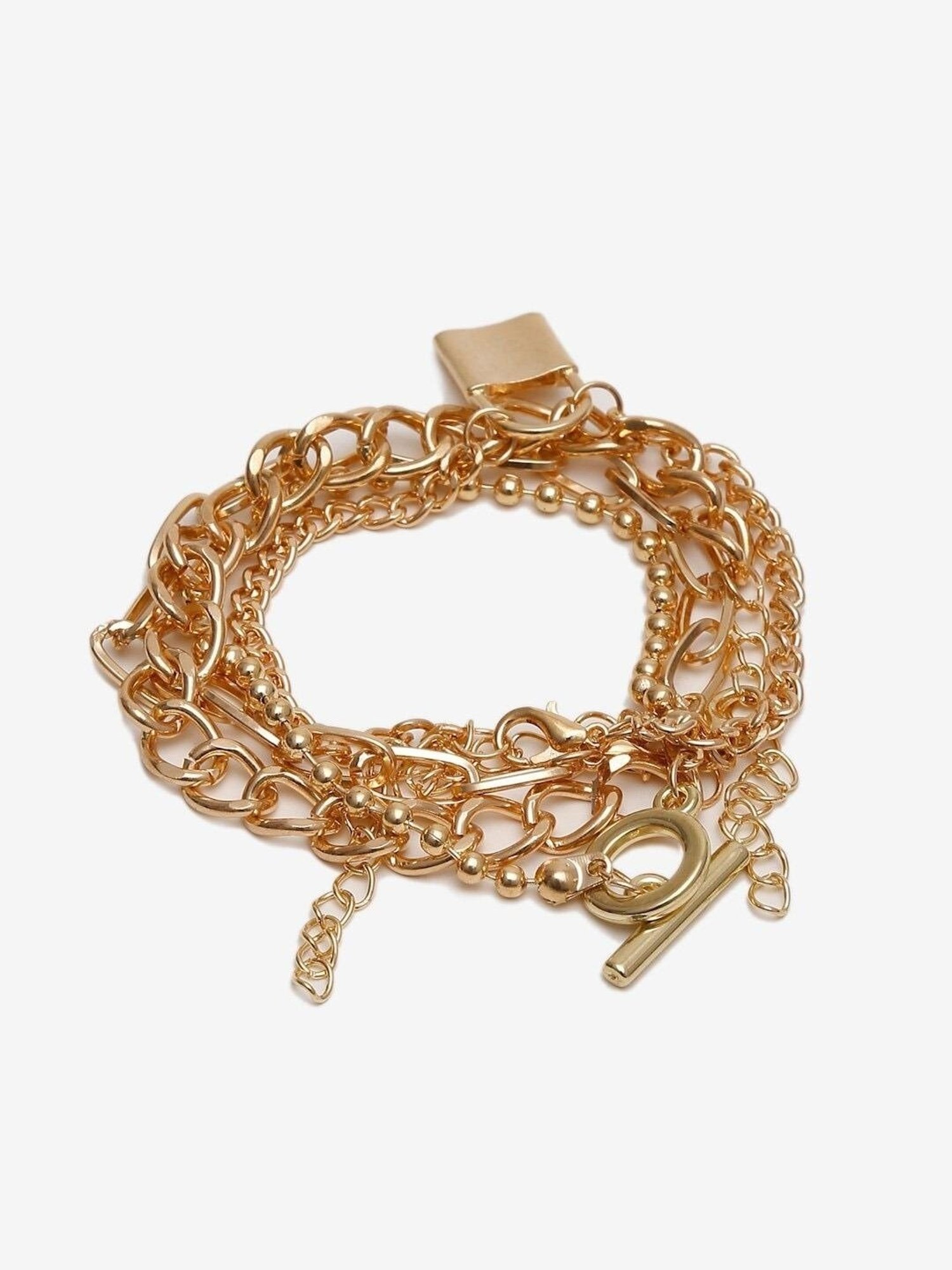YouBella Women Gold-Plated Link Flexible fit Bracelet - Set of 4