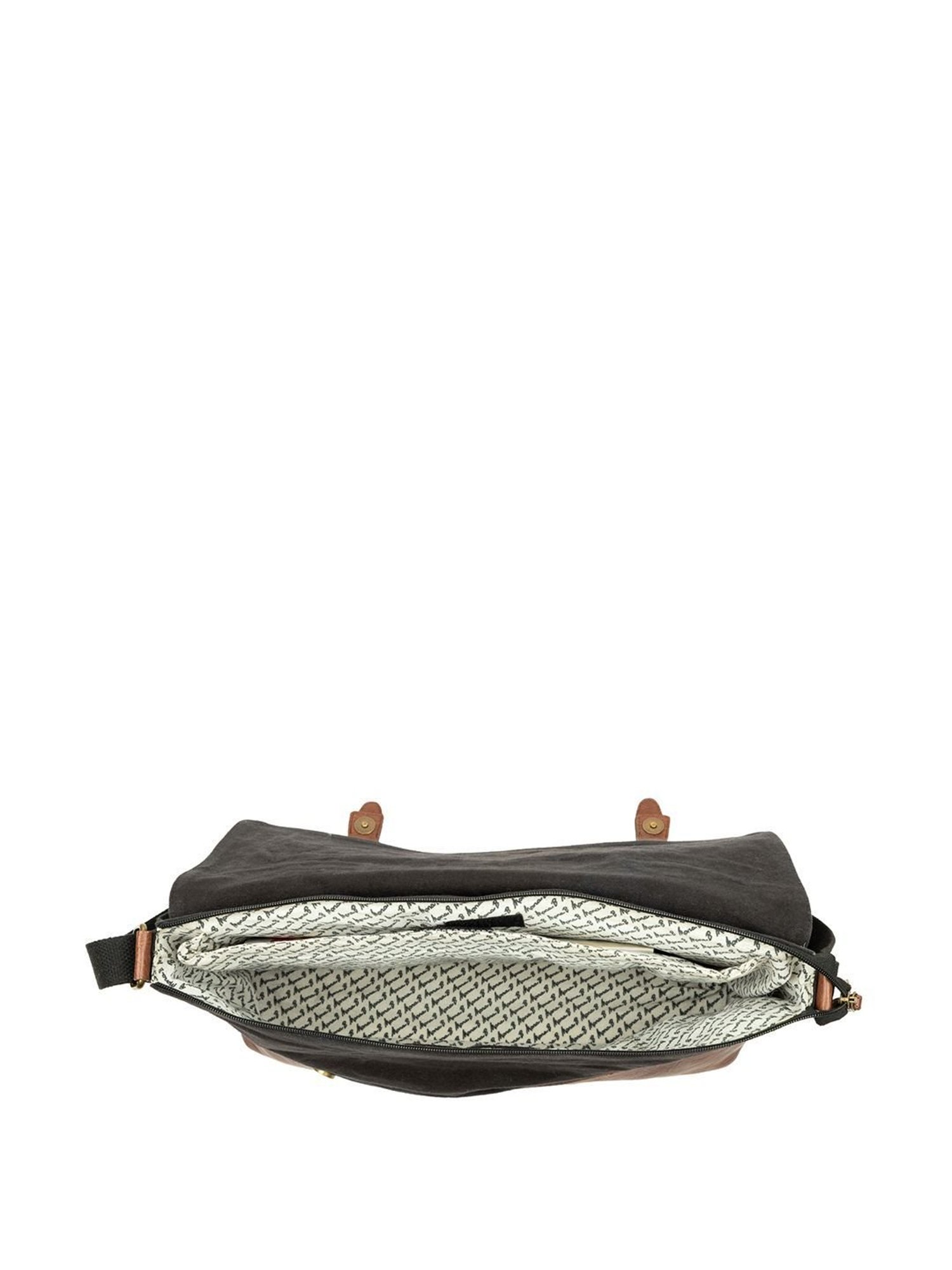 Mona B Brown Canvas Medium Messenger Bag