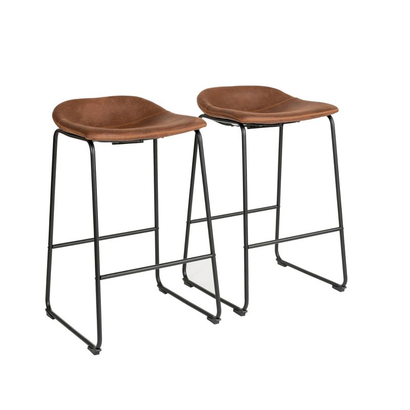 Set of 2 Landon Barstools Brown - ClickDecor