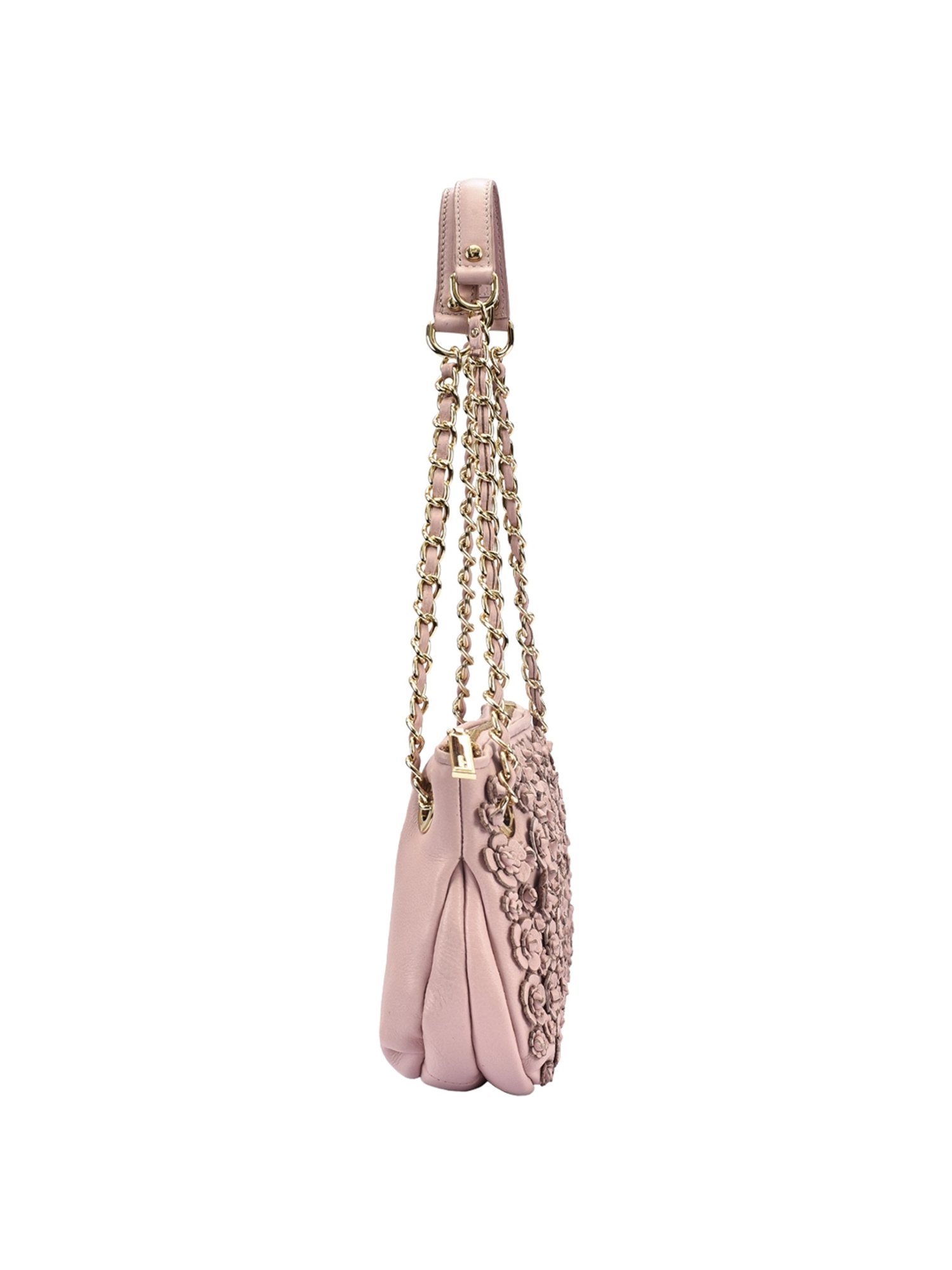 Eske Nabilo Pink Embellished Medium Shoulder Handbag