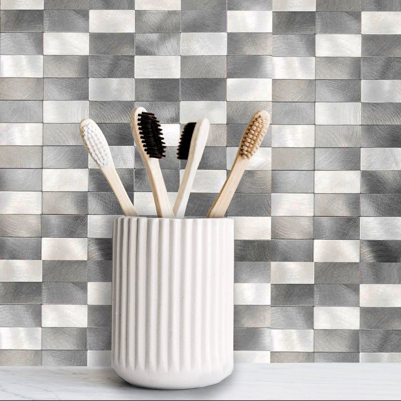 DIP Design is Personal 10pk Stack 12'' x 12'' Tiles Backsplash Silver Mix