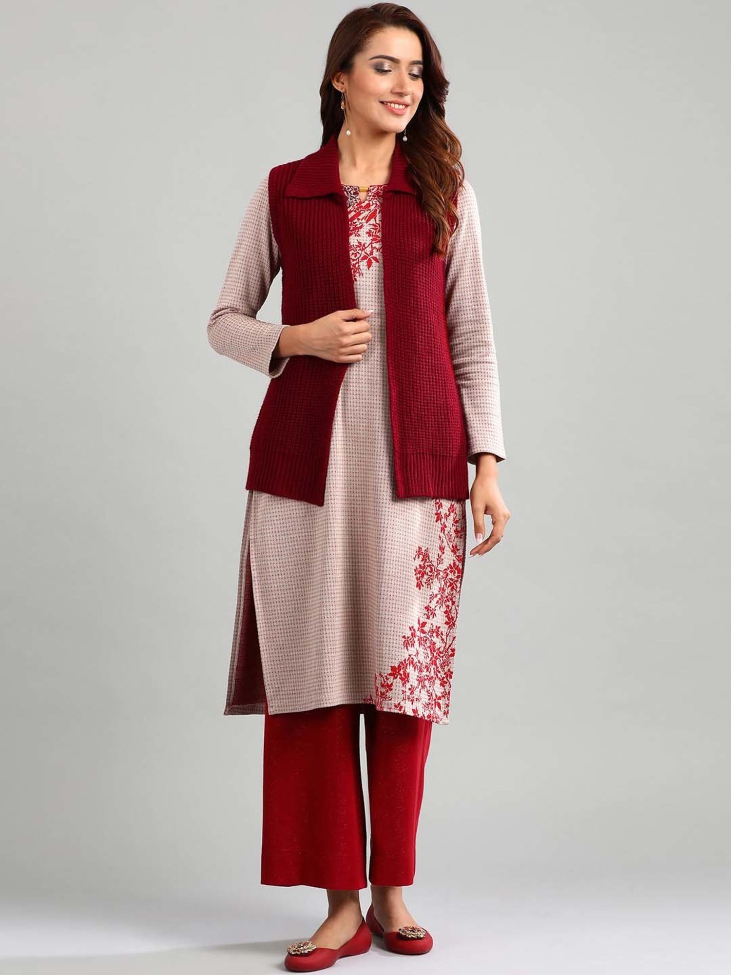 Aurelia Red Regular Fit Sweater