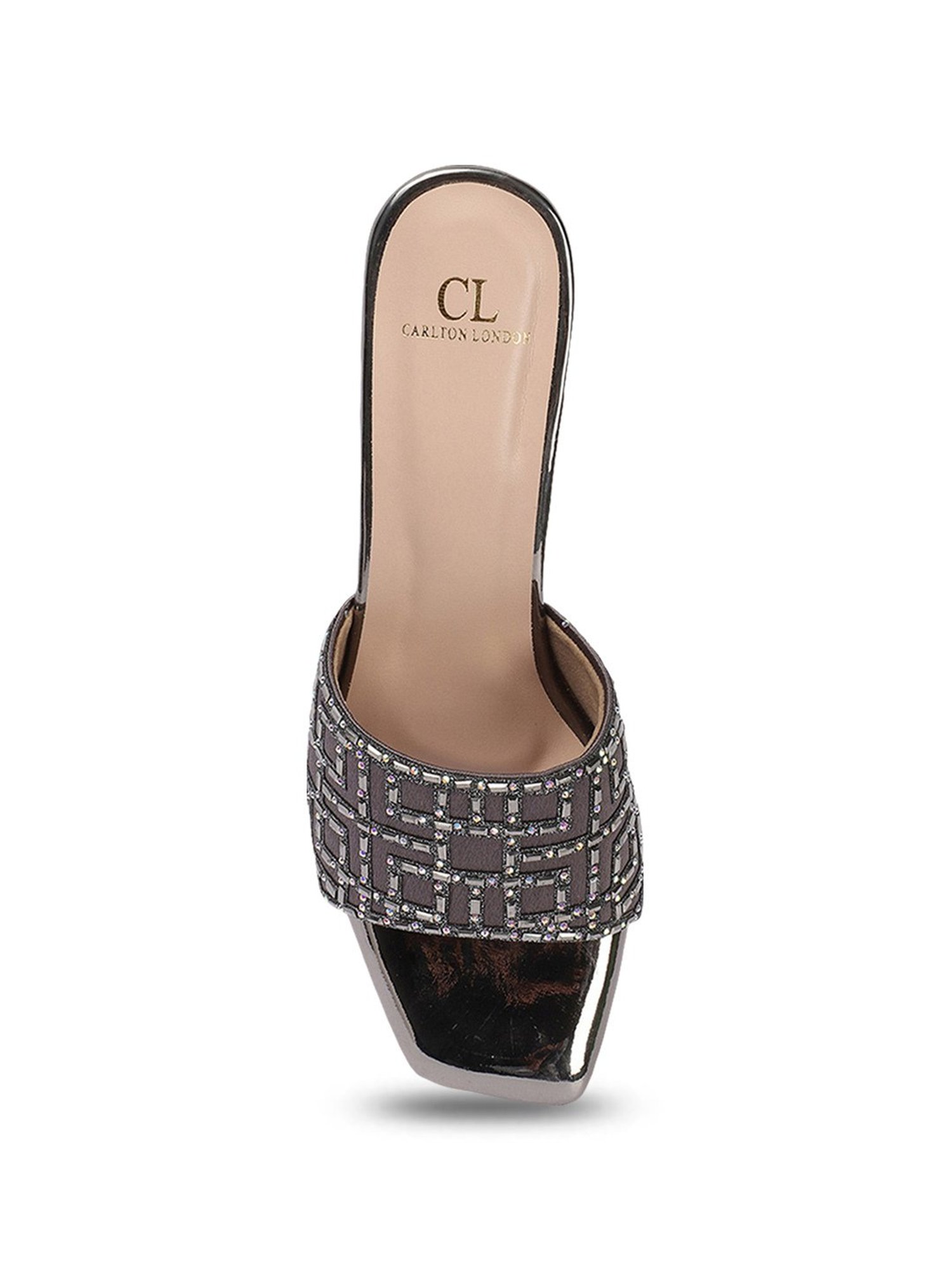 Carlton London Women's Gun Metal Ethnic Sandals