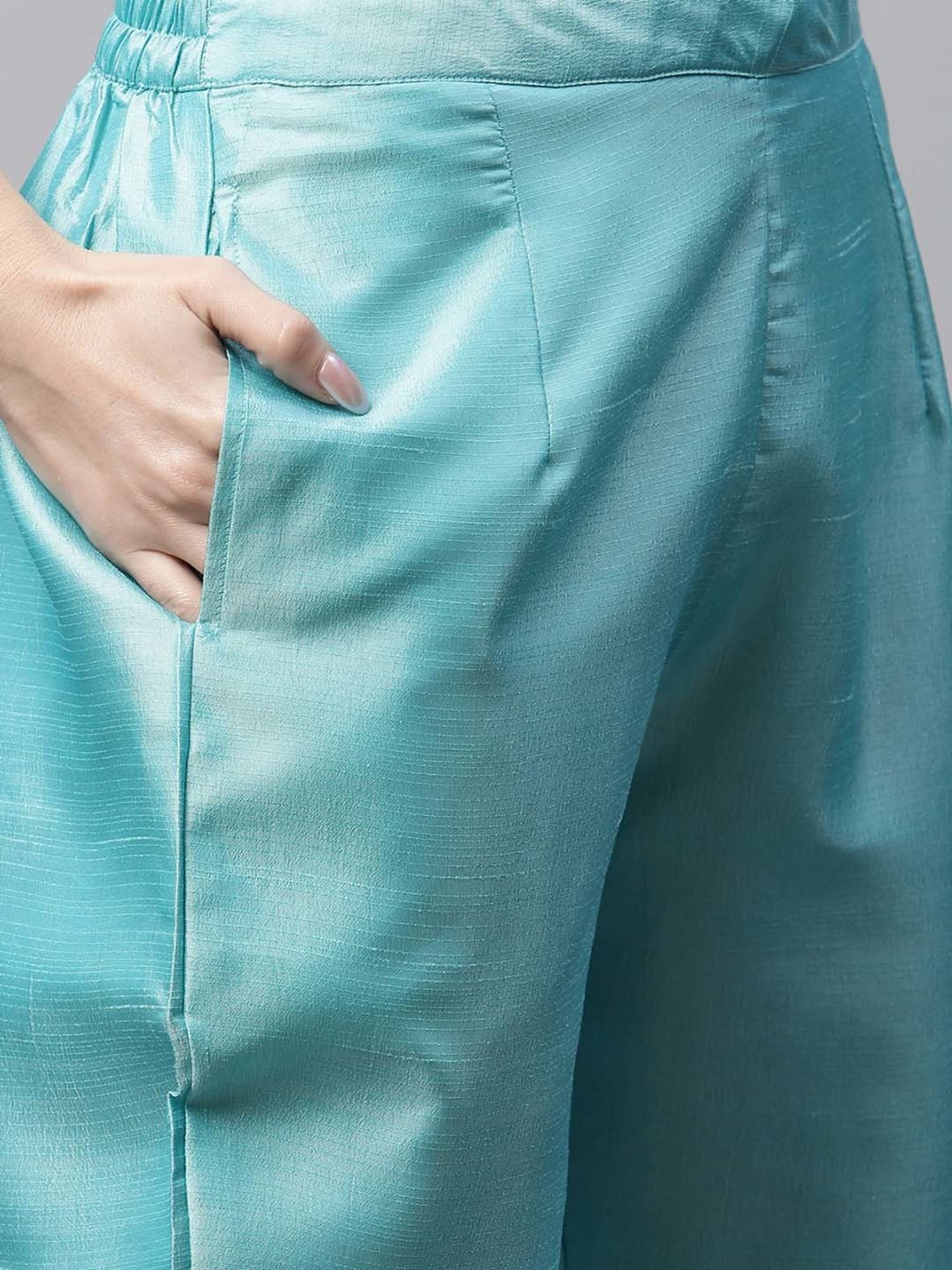 Sringam Blue Embroidered Kurta Pant Set