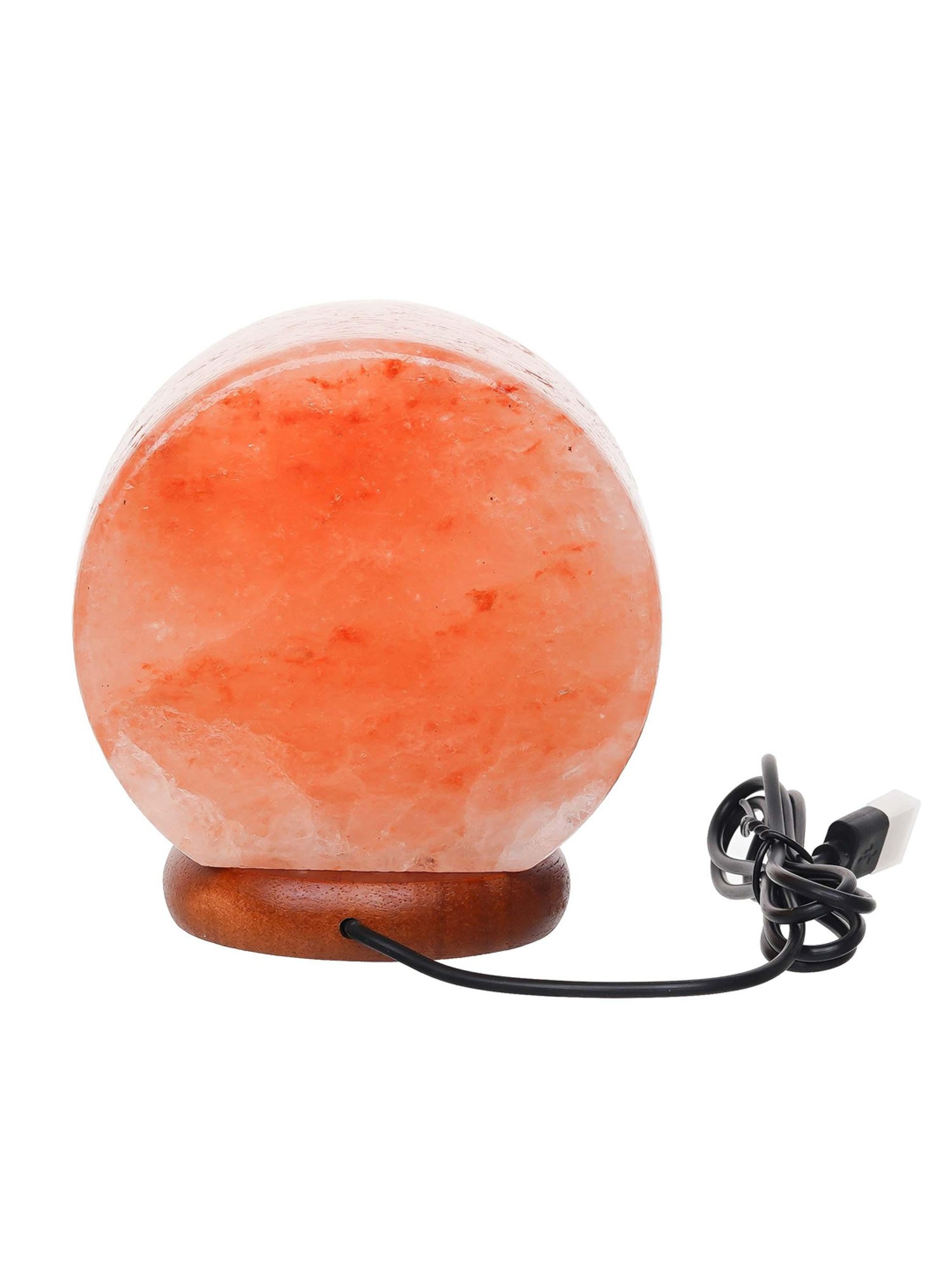 eCraftIndia Meditating Lord Buddha Decorative Himalayan Salt Lamp with Wooden Base