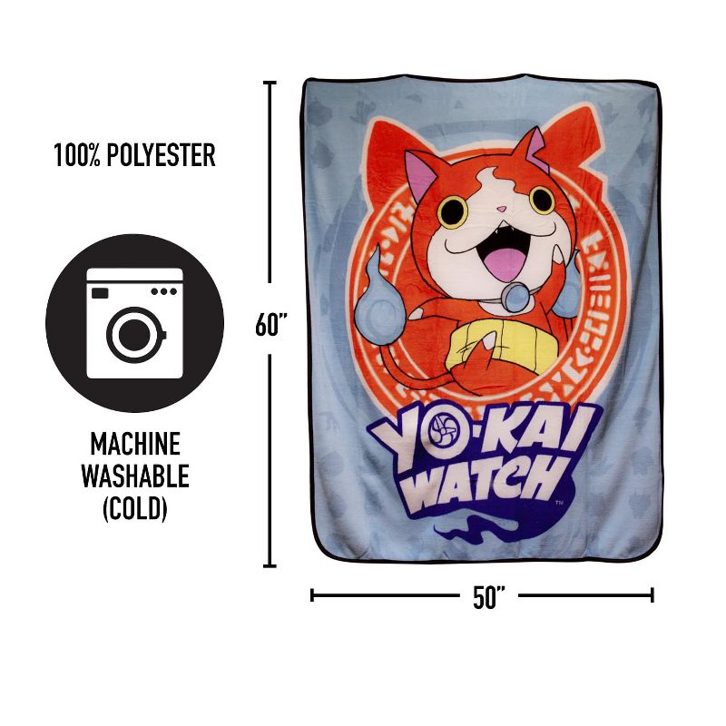 Seven20 Yo-Kai Watch Jibanyan Lightweight Fleece Throw Blanket | 50 x 60 Inches