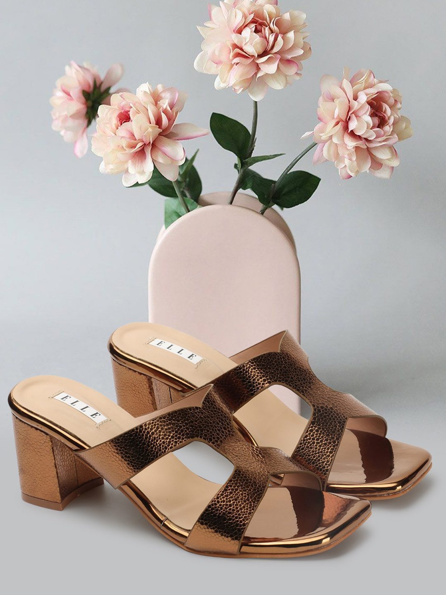 Elle Women's Antique Gold Casual Sandals