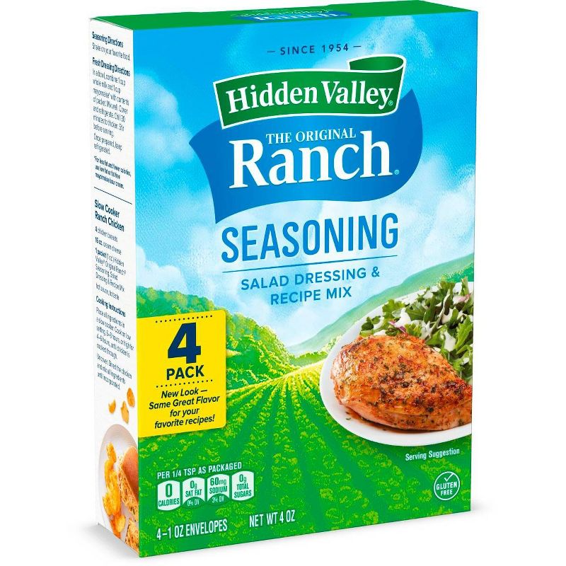 Hidden Valley Original Ranch Salad Dressing & Seasoning Mix - Gluten Free - 4pk