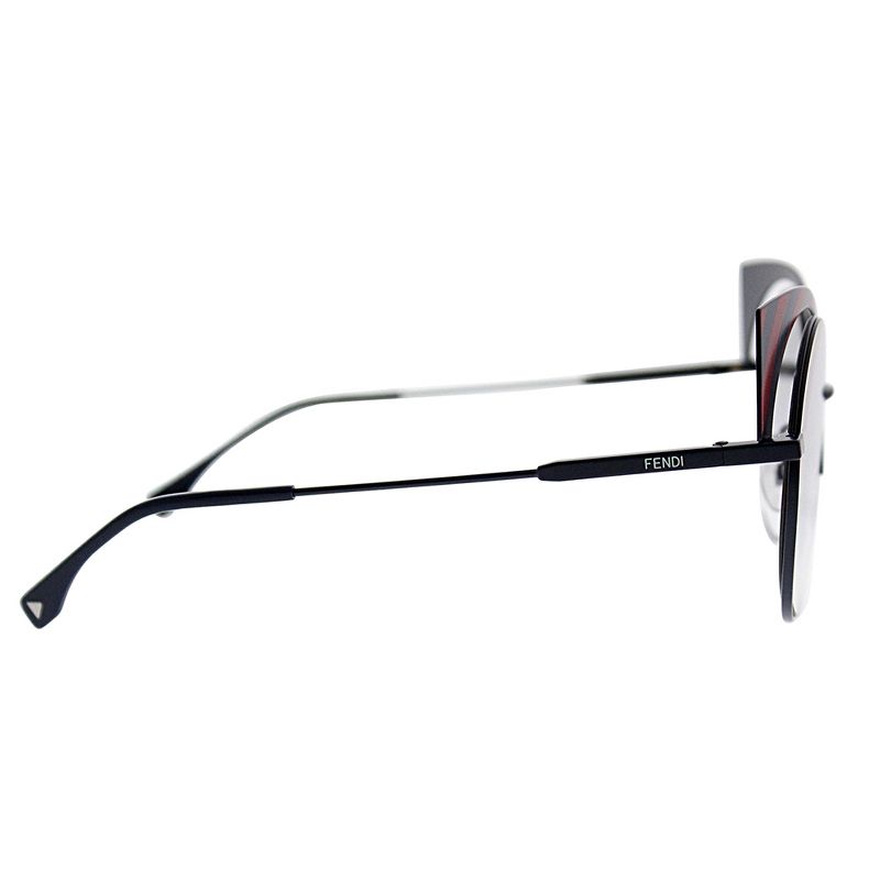 Fendi Hypnoshine FF 0215 0M1 9L Womens Round Sunglasses Blue Red Striped 53mm